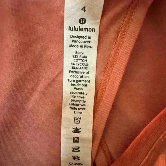 Lululemon All Tied Up Tank *Wash Sublimado Pigment Dye Rustic Coral 4 - Picture 4 of 4